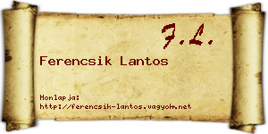 Ferencsik Lantos névjegykártya